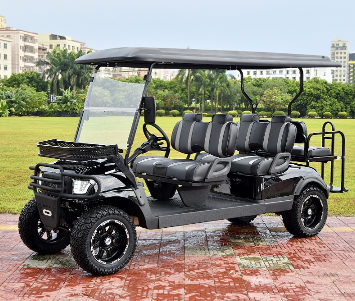 6 Passenger Powerful Airport Electric Golf Cart Shuttle Bus with Luggage Carrier Cargo Box
