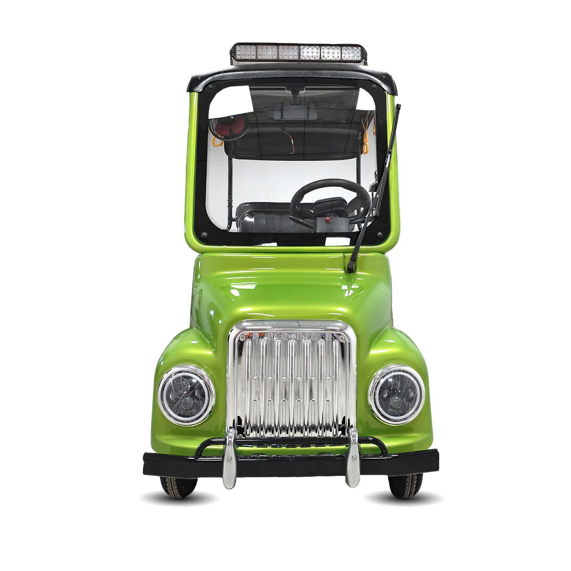 HLD Retro Style 4 Seaters Electric Sightseeing Golf Cart 40km Range for Hotel Resort Passenger Transport Electric Quadricycle