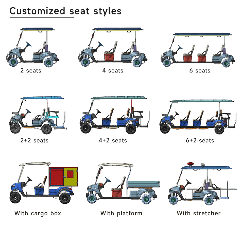 2025 Factory Customized Golf Cart Sightseeing Car Electric Golf Car