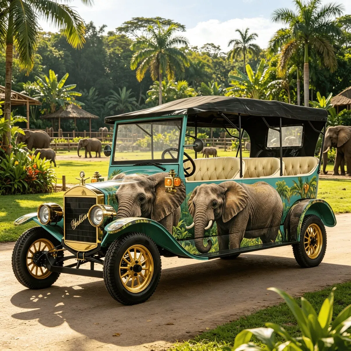 China Factory 8 Passenger Sightseeing Trolley Electric Classic Car Antique Golf Carts