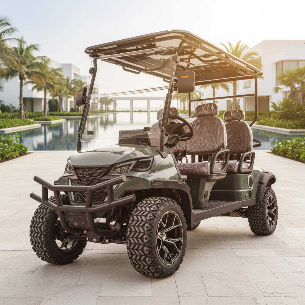 Electric 4 Stroke Golf Cart Gated Community Transport Street Legal 60V Battery 70-90km Range 3-4 Seats One-year