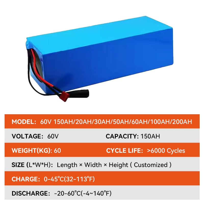 36V 48V 60V 72V 150Ah Lithium Ion Battery Pack 20Ah 30Ah 50Ah 60Ah 100Ah 200Ah LiFePO4 for Electric Golf Carts &amp; Motorcycles