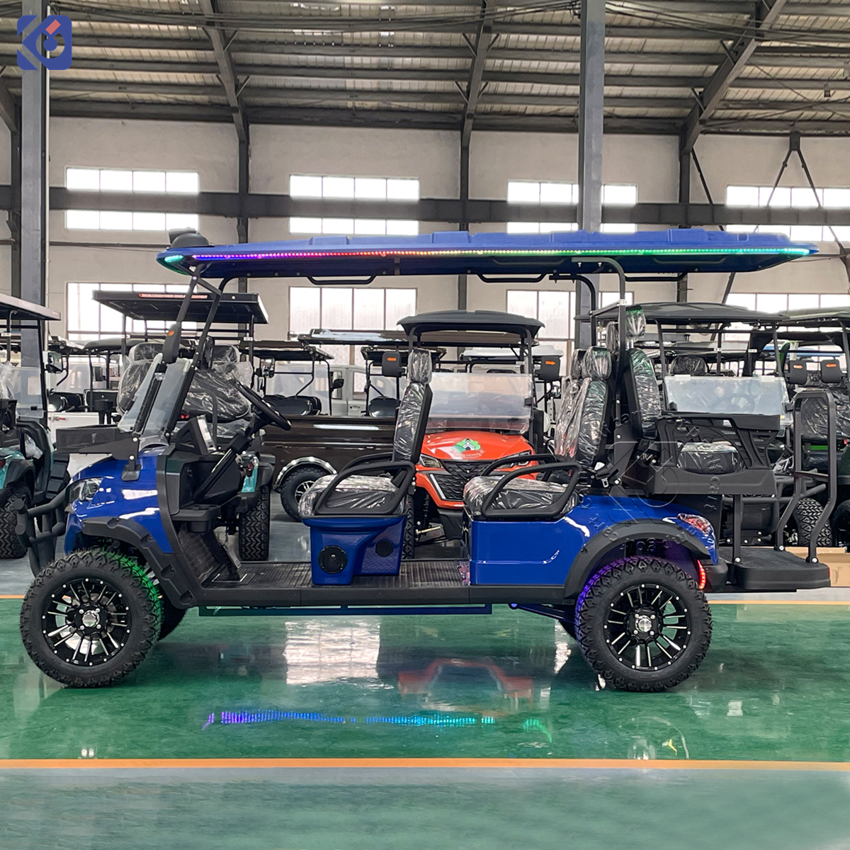 CAMP Off-road Sightseeing Car 72V Electric Golf Cart Lithium 6 Person Street Legal Golf Buggy