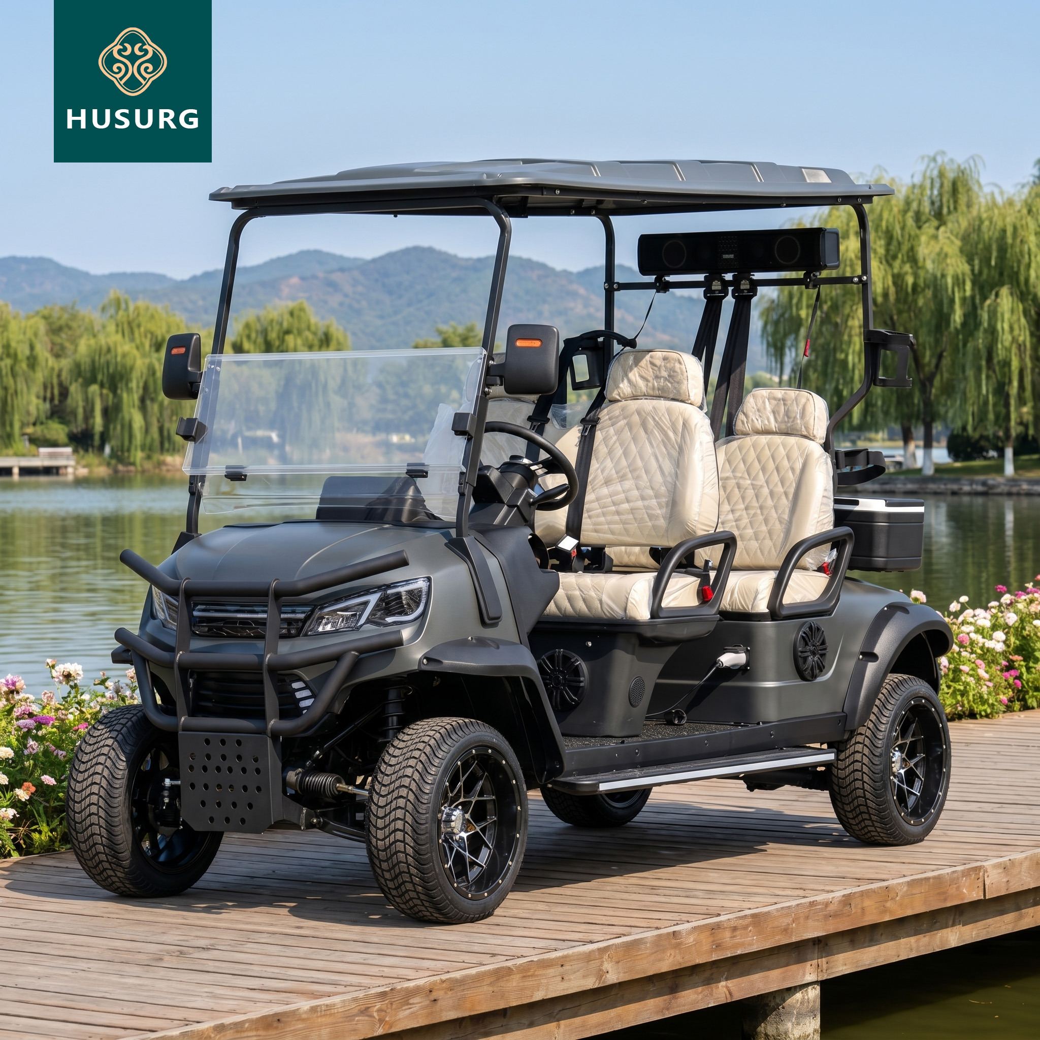 2026 New Style 6 Seater Eec Certified Golf Cart Buggy Electric 220V Acid Battery LED Lights Aluminum Frame Club Use