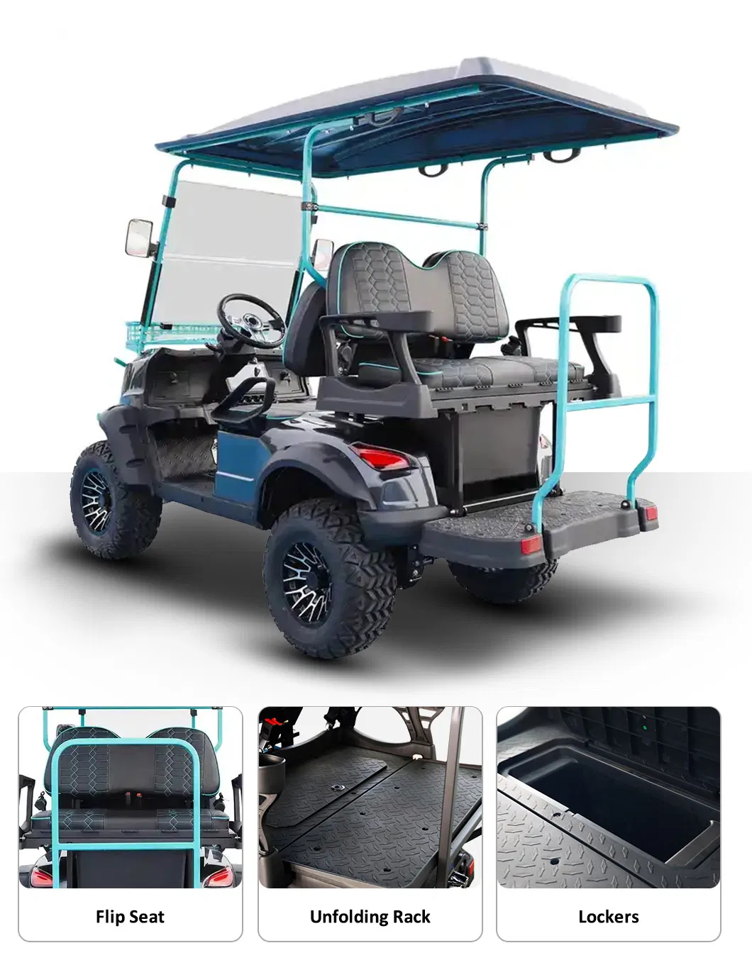 Electric Powered Street Legal Golf Cart Top View