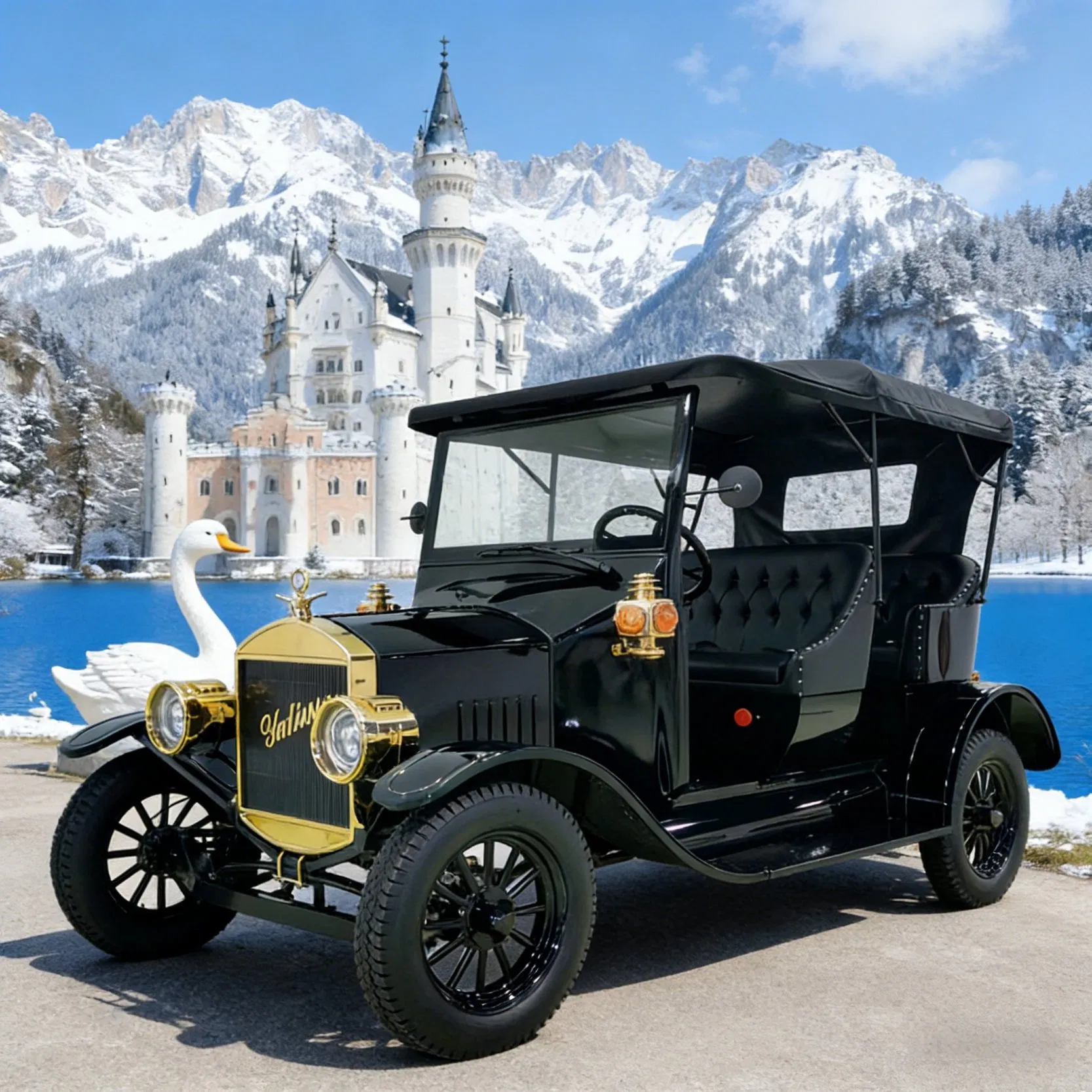 1908 Model T Antique Electric Golf Cart Classic Vintage Buggy Car