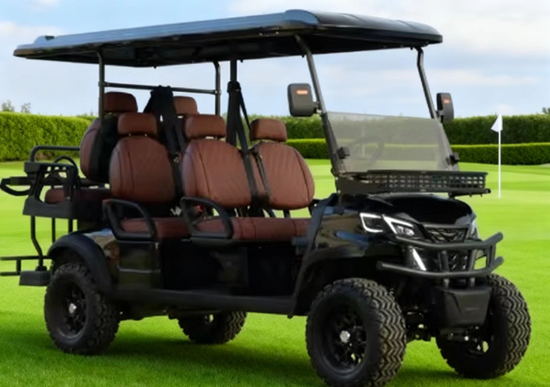 Customized 6-seater Metal Electric Golf Cart 72V Lithium Battery AC Motor CE Certified 50-70km Range 30-50km/h Max Speed Factory