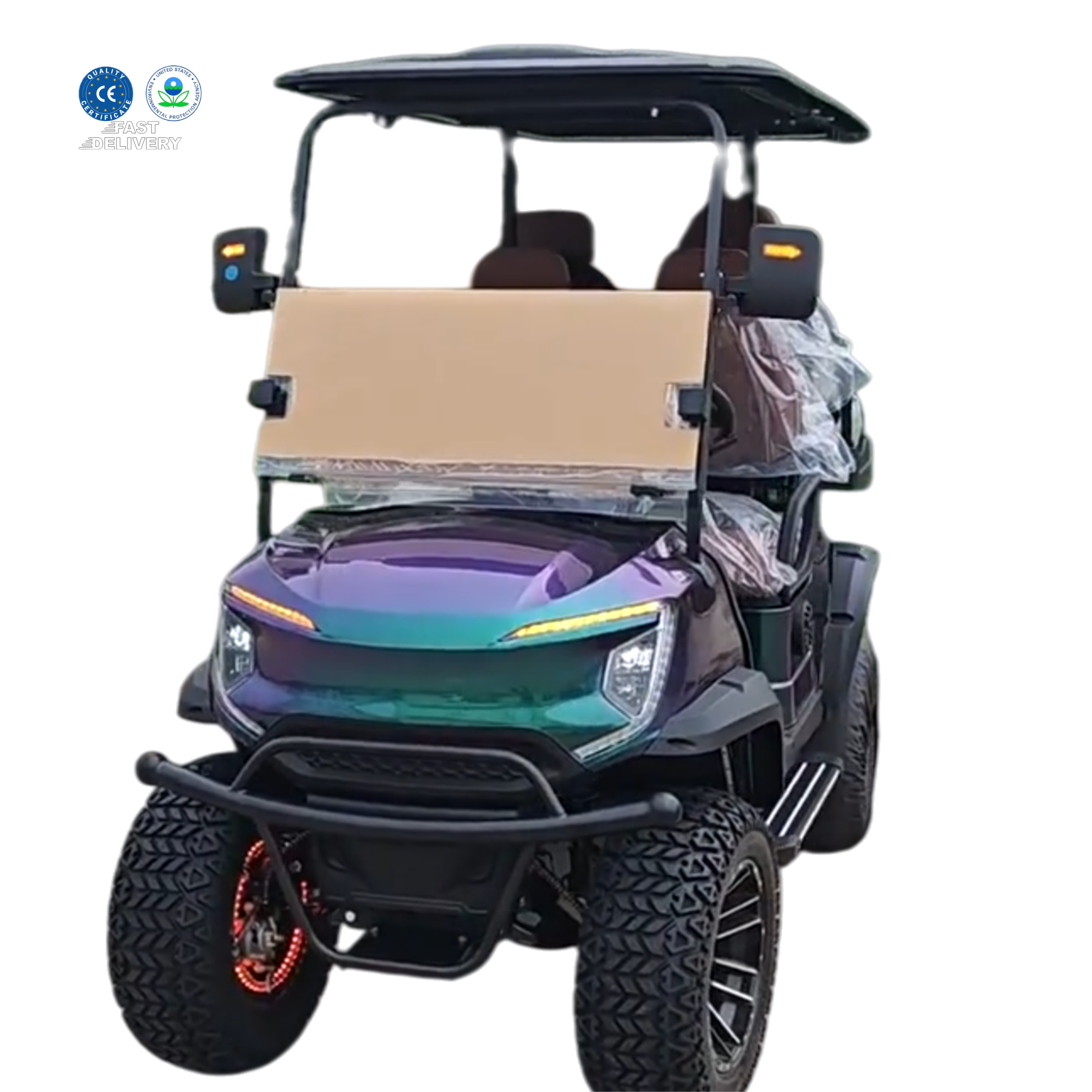 Customizable Color Golf Cart Laser Gradient Design Metallic Paint Matte Finish Any Color You Want Golf Car