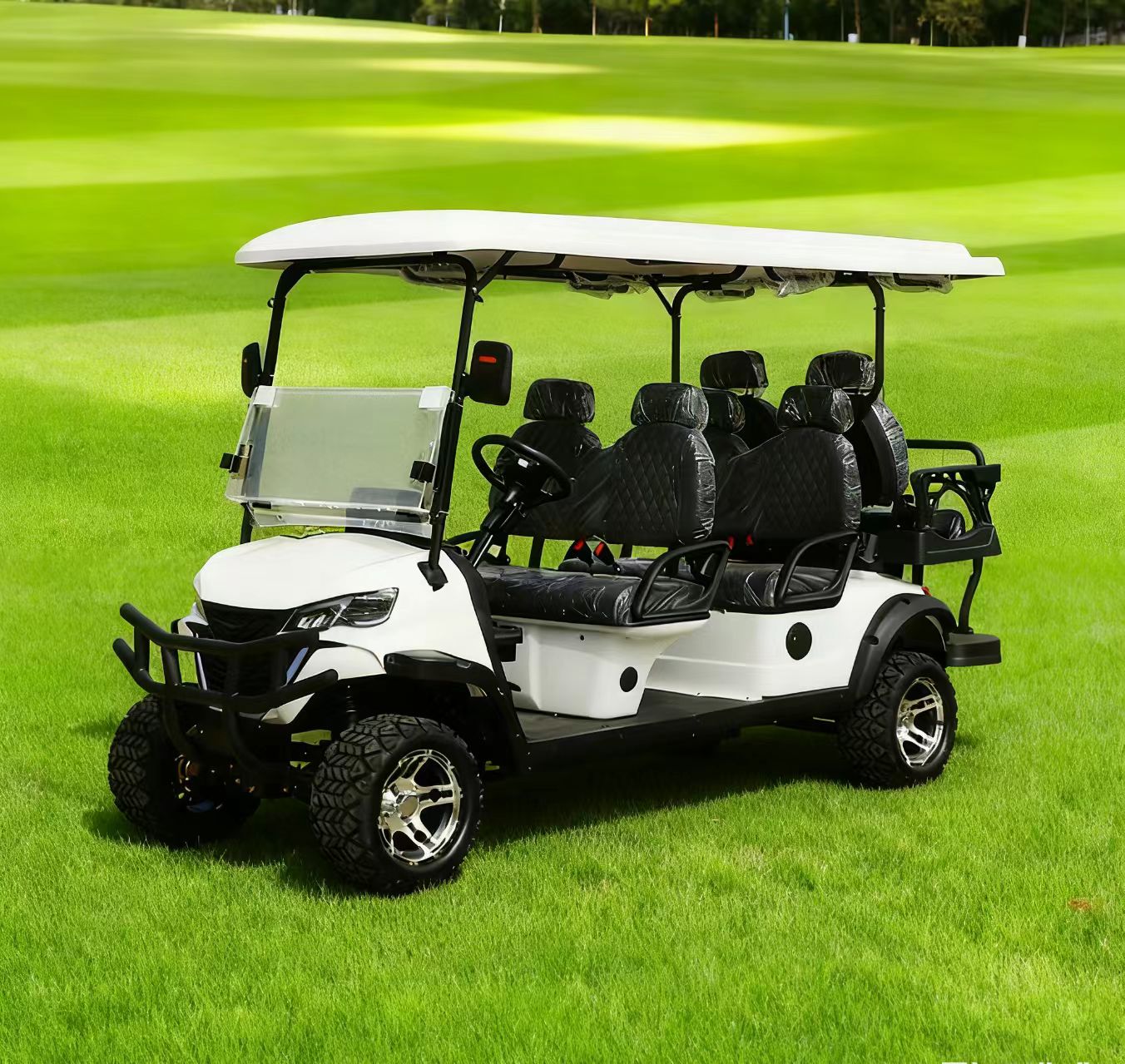 Customized 6-seater Metal Electric Golf Cart 72V Lithium Battery AC Motor CE Certified 50-70km Range 30-50km/h Max Speed Factory