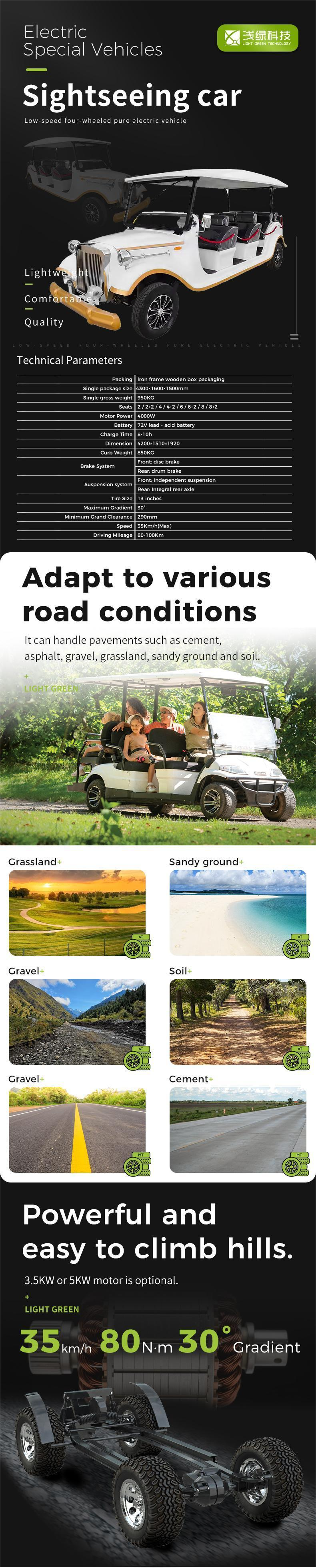 Old Retro Electric Vintage Classic Car Antique Golf Cart Buggy for Sightseeing Classic Car Sightseeing