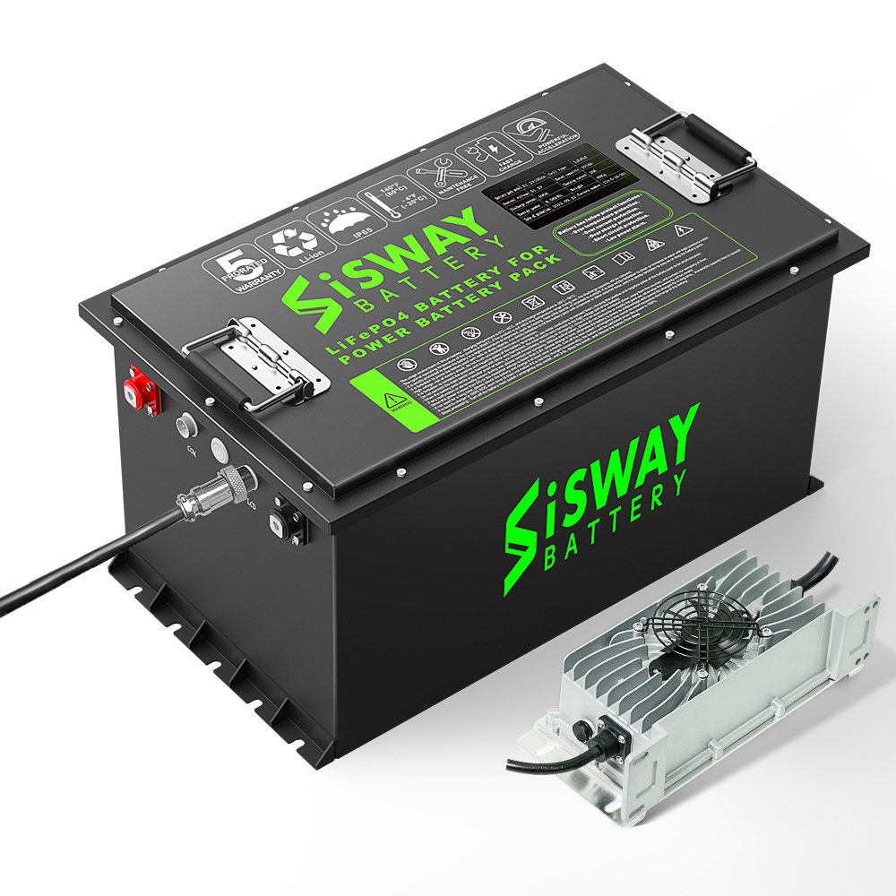 48V 105Ah Golf Cart Lithium Battery Smart 200A BMS with Touch Monitor APP Supported 4000+ Deep Cycles for Golf Cart