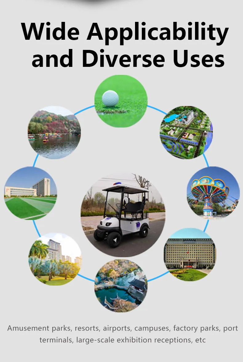 Easy to Operate Quiet Operation Park Security Patrol Mobile Music Performances Electric ATV Electric Golf Cart