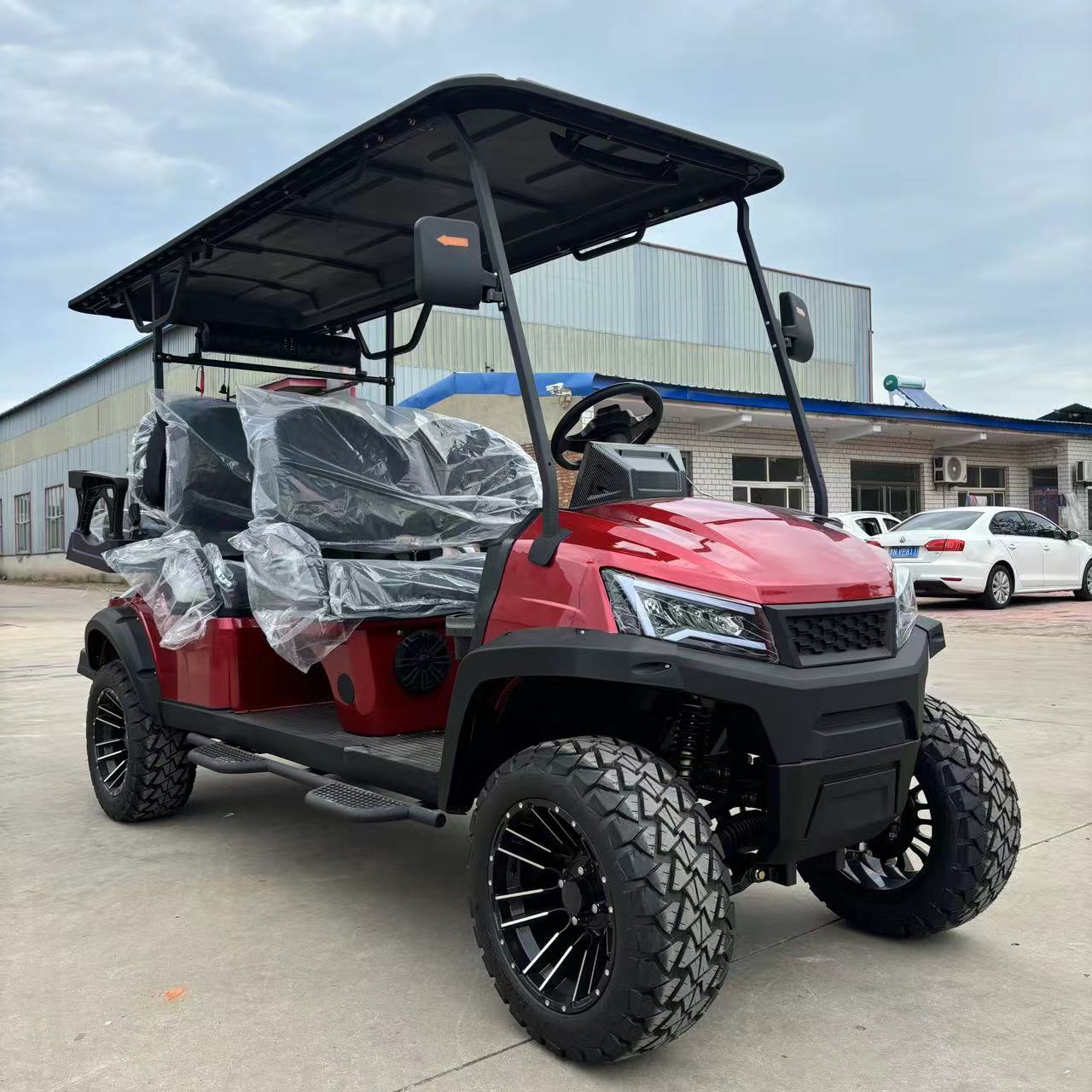 Four-wheel Drive Electric Car Golf Cart Lithium Batteries Off-Road Golf Cart Electric Mini Golf Cart with Folding Seats