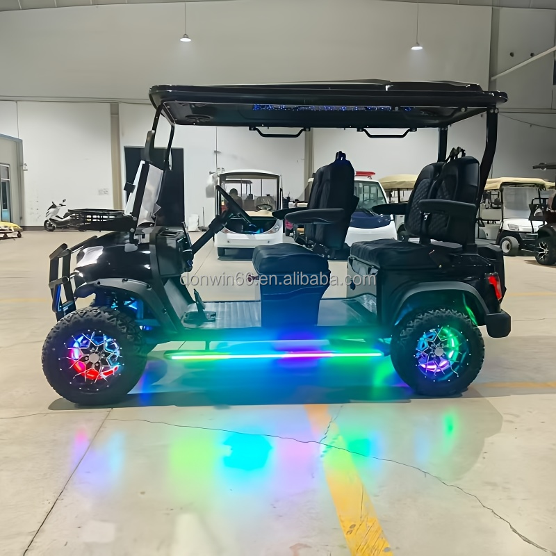 Lifted 60V 72V Sightseeing Electric Club Carts 4 Seats Golf Carts with Lithium Battery