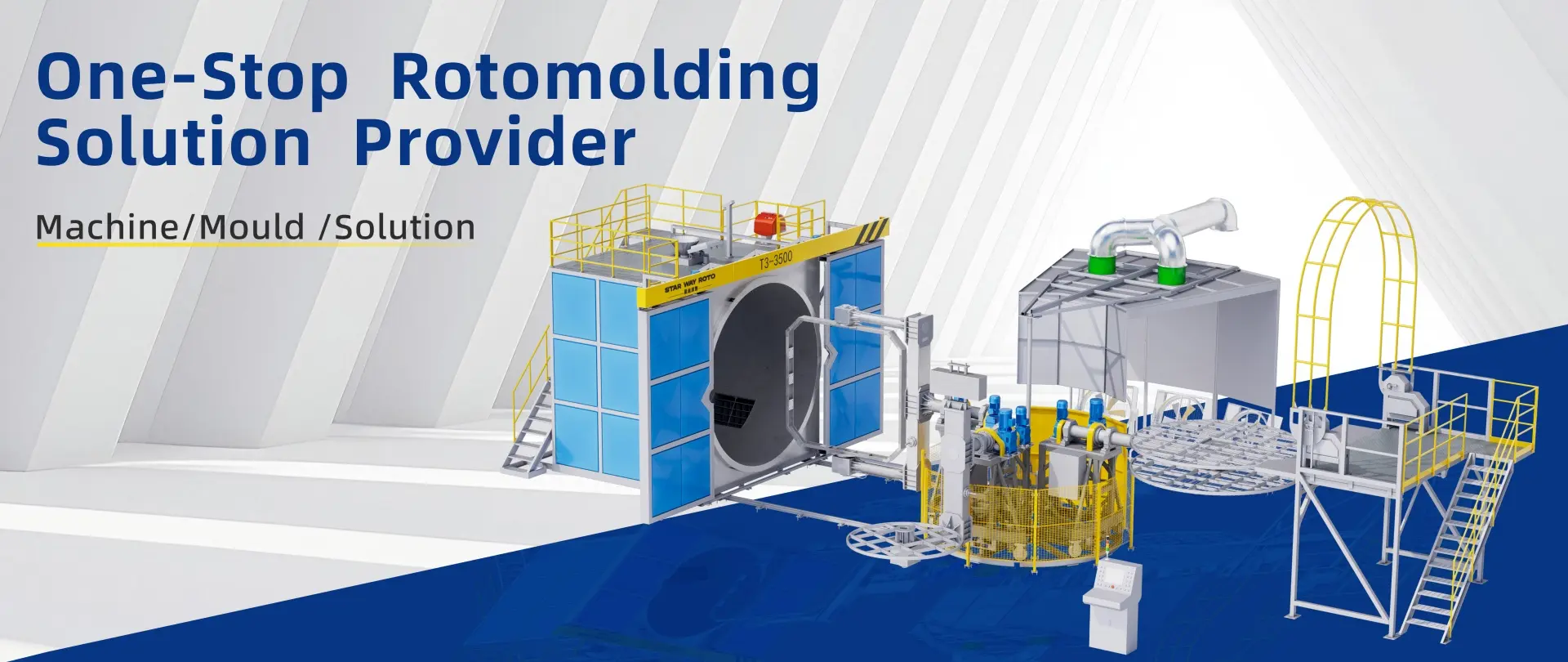 StarWayRoto Carousel Rotomolding Machine — Industrial Manufacturing