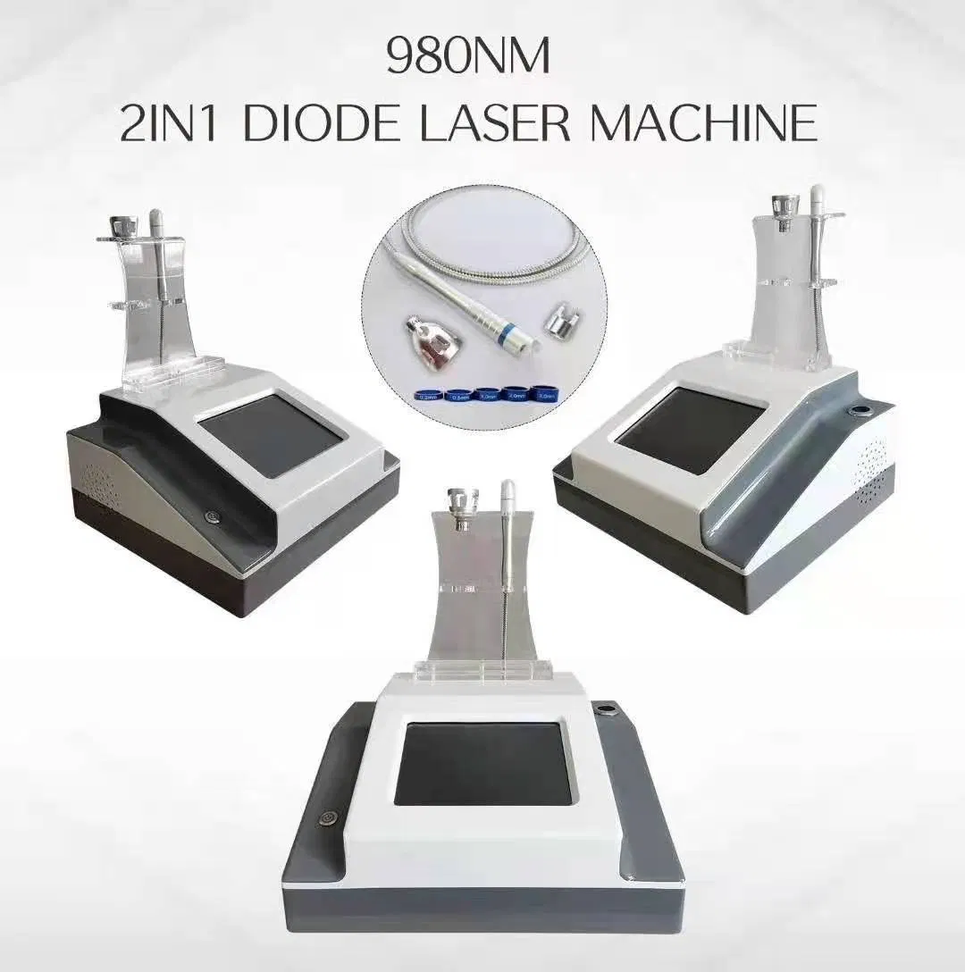 Portable 980nm Vascular Therapy Spider Vein Removal Beauty Device with Nail Fungus Removal Physiotherapy Head