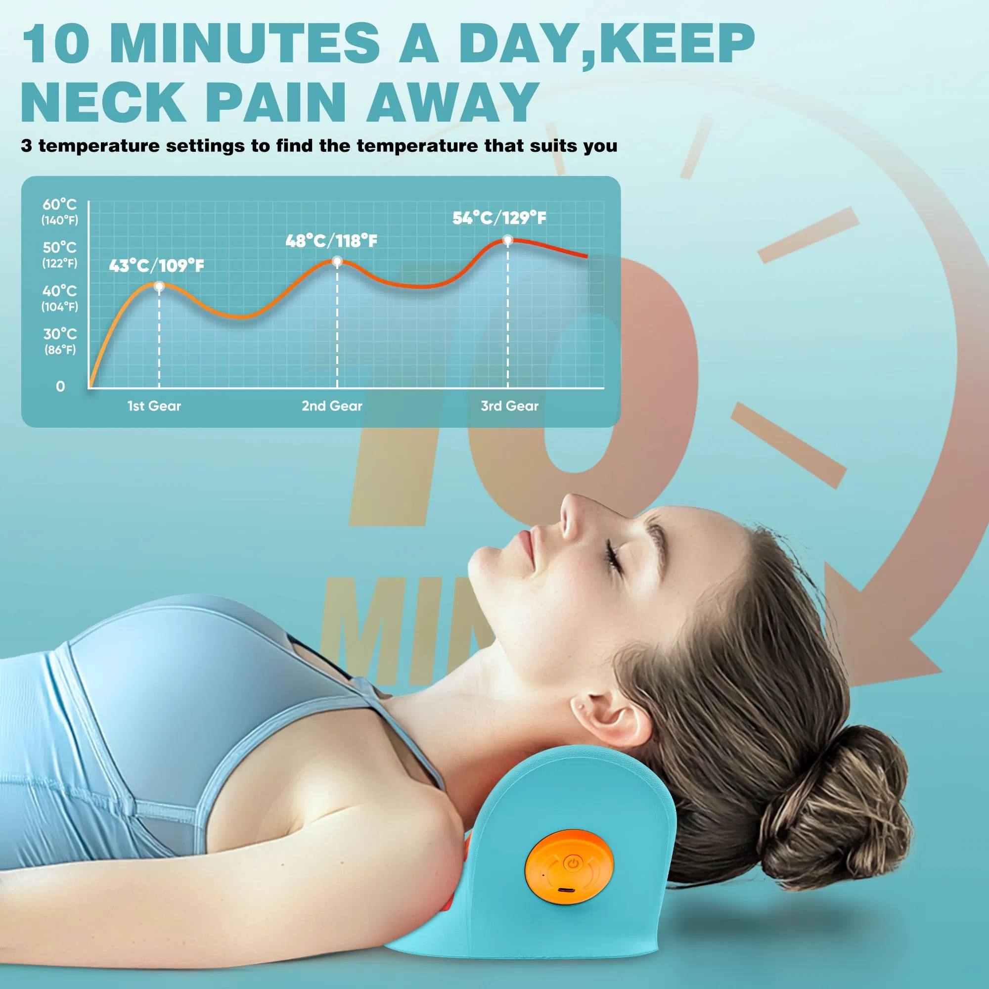 OEM Smart Infrared Light Red Light Therapy Heated Neck and Shoulder Relaxer Portable Cervical Traction Device for Neck Pain Relief and Cervical Spine Alignment