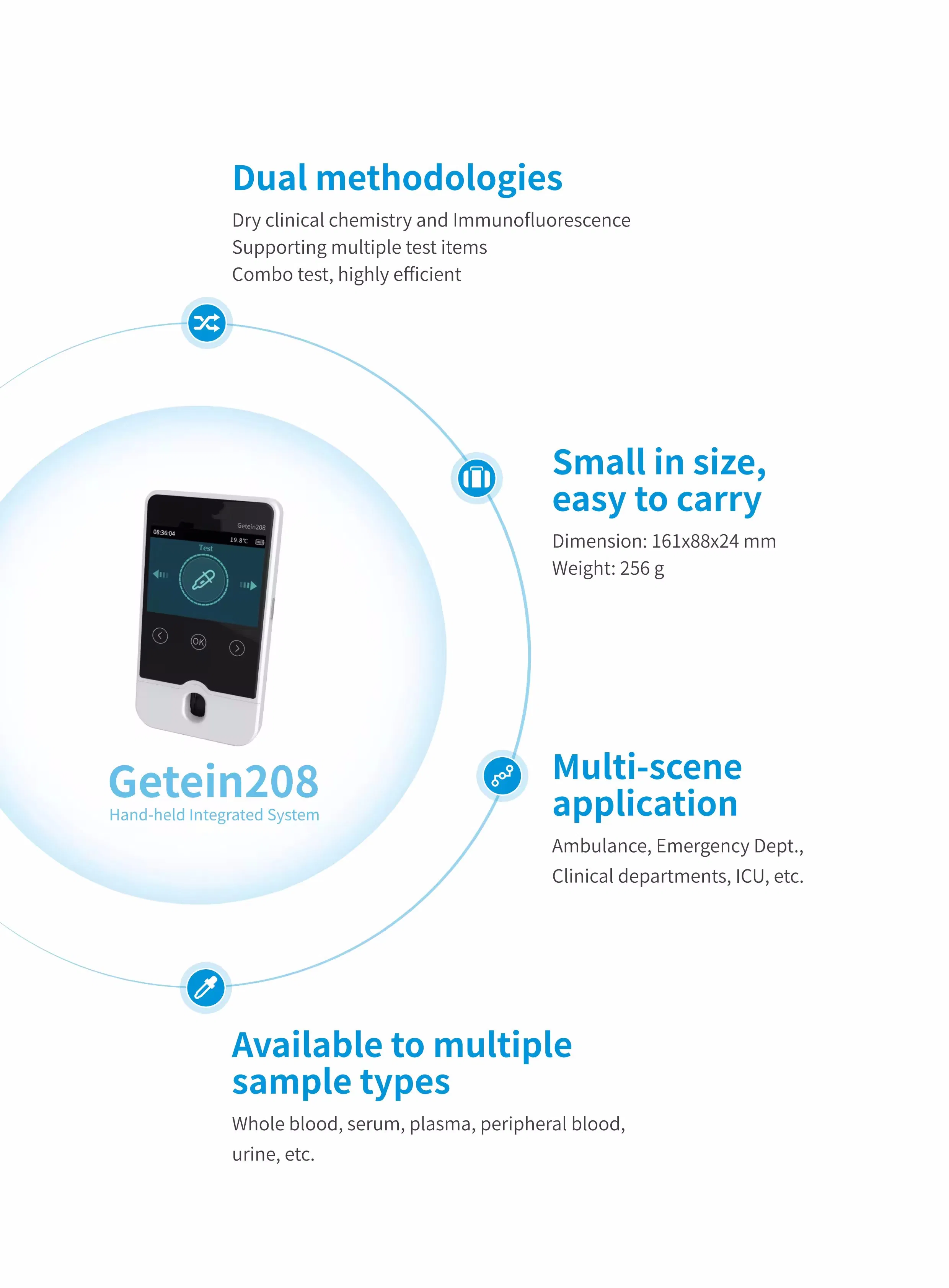 Poct Getein 208 Dry Biochemistry Analyzer