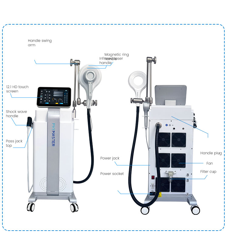 Portable Shockwave and Magnetic Magnetotherapy Pulse Device Rehabilitation Instrument Shock Wave Infrared Nirs Therapy
