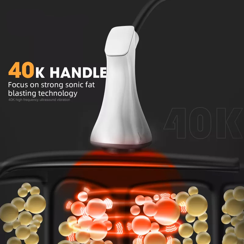 Multi-Functional Vela Ultrasonic Cavitation Device Combines Ultrasound Therapy RF Treatment Infrared Light and Rolling Massage Body Slimming Machine