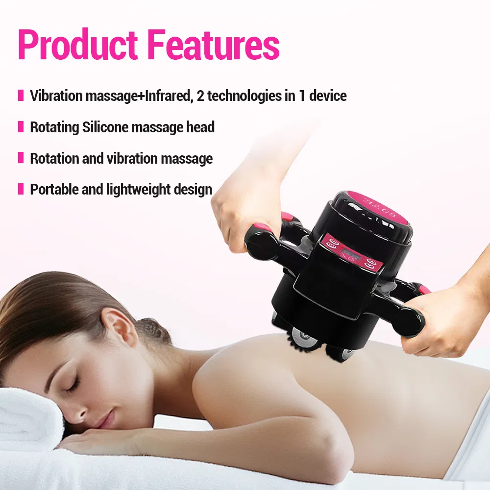 Handheld 360 Rolling Na. 09 Lymphatic Drainage Body Slimming &amp; Massage Relaxing 2in1 Infrared Vibration Body Massager Device