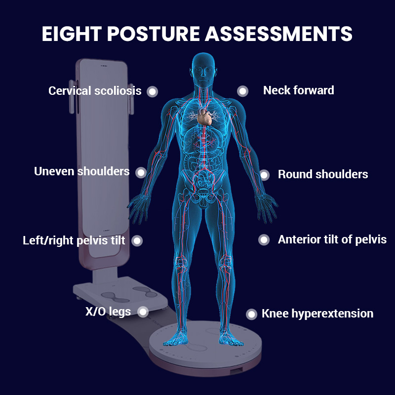 Professional Sports Center 8-Electrode Body Fat Scale Bioelectrical Impedance Technology Body Composition Analyzer