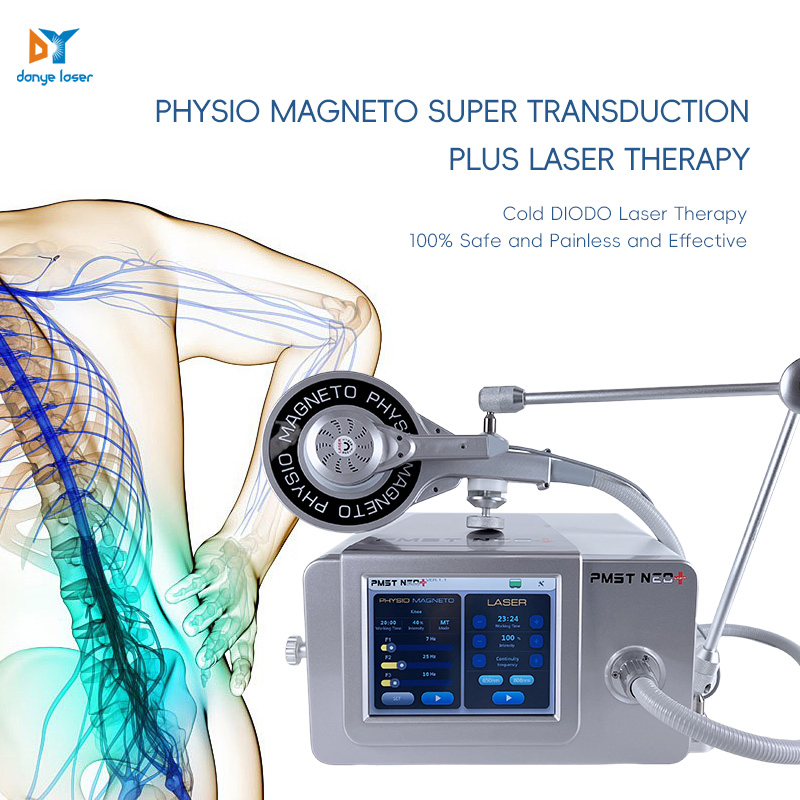 Physio Magneto Therapy and 808nm 650nm Laser Near Infrared Light Therapy 2 in 1 System Health Care Device for Body Pain Relief