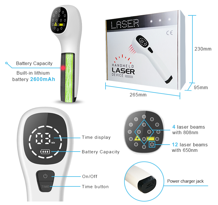 Portable Physical Treatment Lllt Low-Level Infrared Light Cold Laser Therapy Device for Relieve Neck Back Arthritis Pain