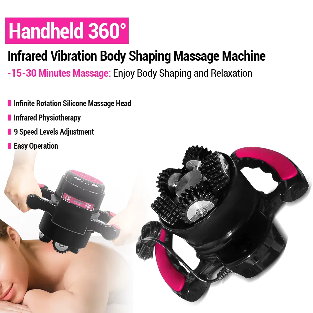 Handheld 360 Rolling Na. 09 Lymphatic Drainage Body Slimming &amp; Massage Relaxing 2in1 Infrared Vibration Body Massager Device
