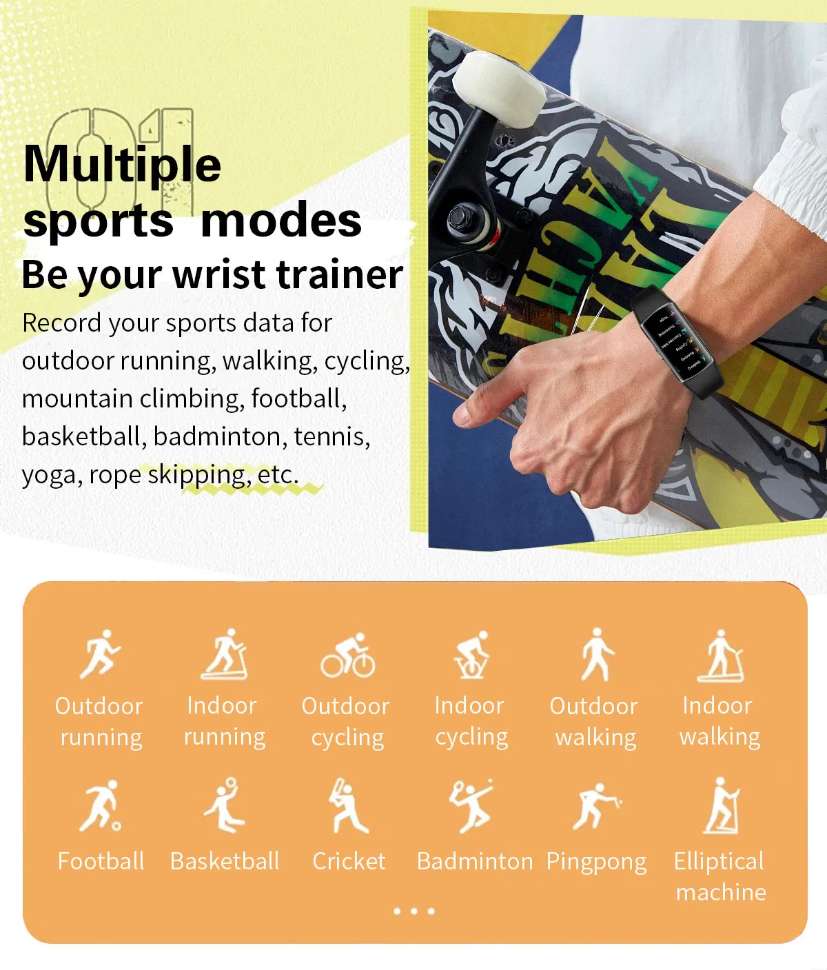 Newly Fitness Tracker Watch Sport Pedometer Heart Rate Blood Pressure Health Monitoring Smart Band Bracelet