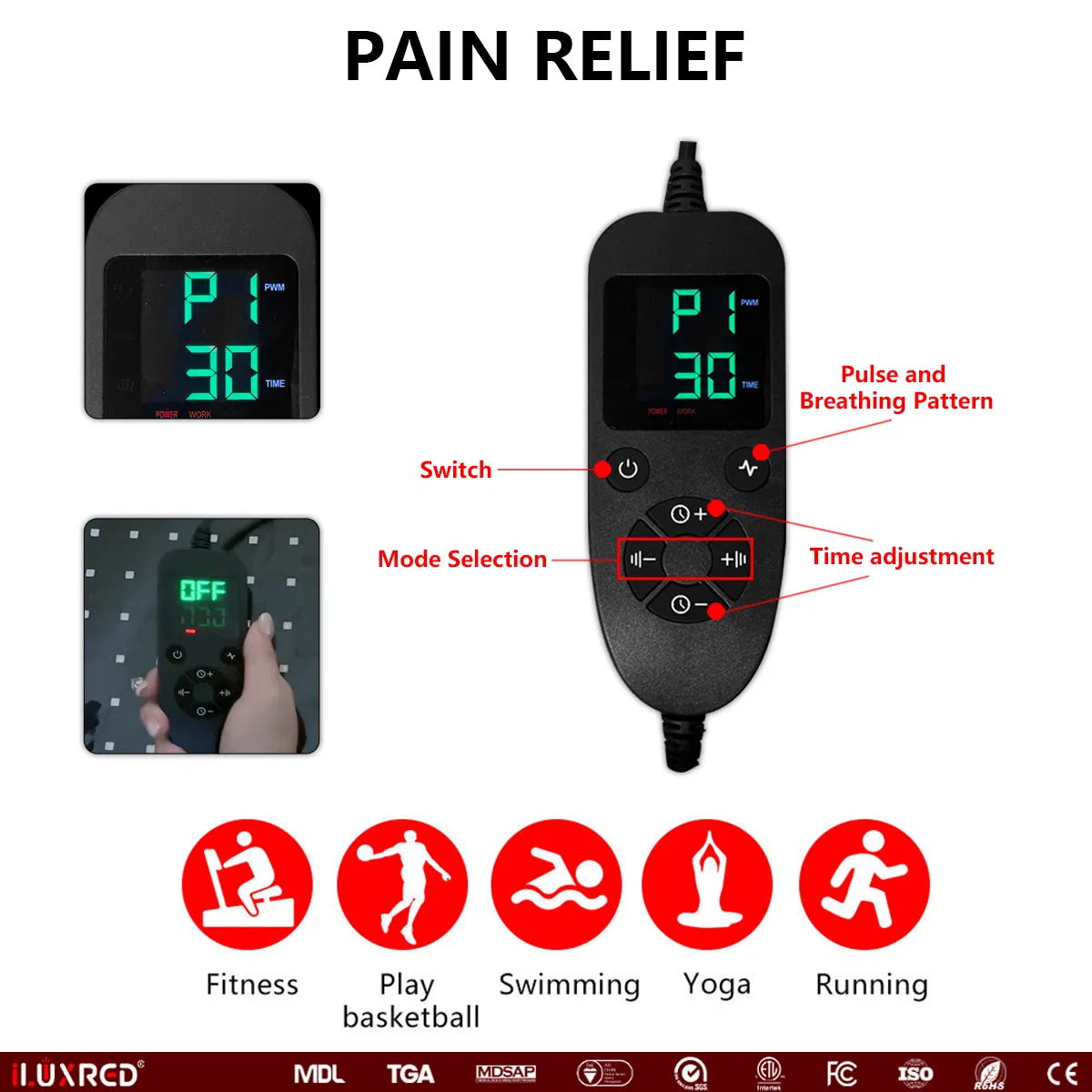 Relax Muscle Pain Relief Speed up Blood Circulation Red Light Therapy Belt 384PCS (3-chip) Home Use Full Body LED Infrared Red Light Therapy Mat Device