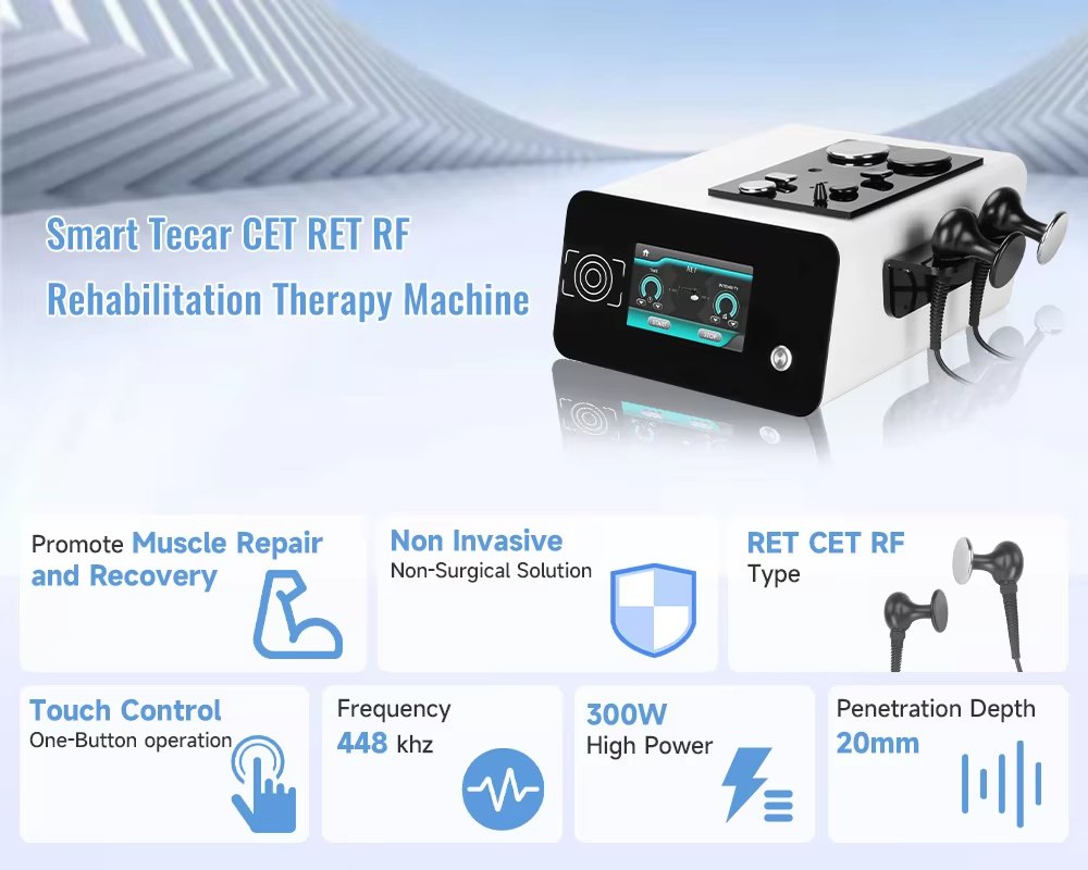 Tecar PRO Max 448kHz Physiotherapy Device Portable Tecar for Professional Pain Management
