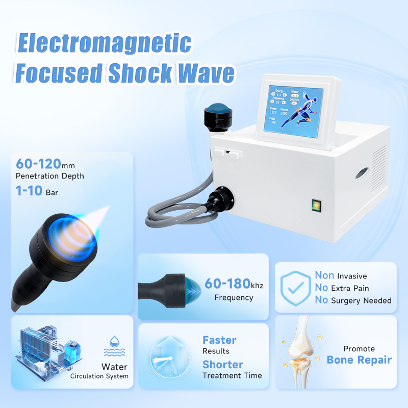 Portable Focus Shockwave Therapy Device for Clinical &amp; Mobile Physiotherapy