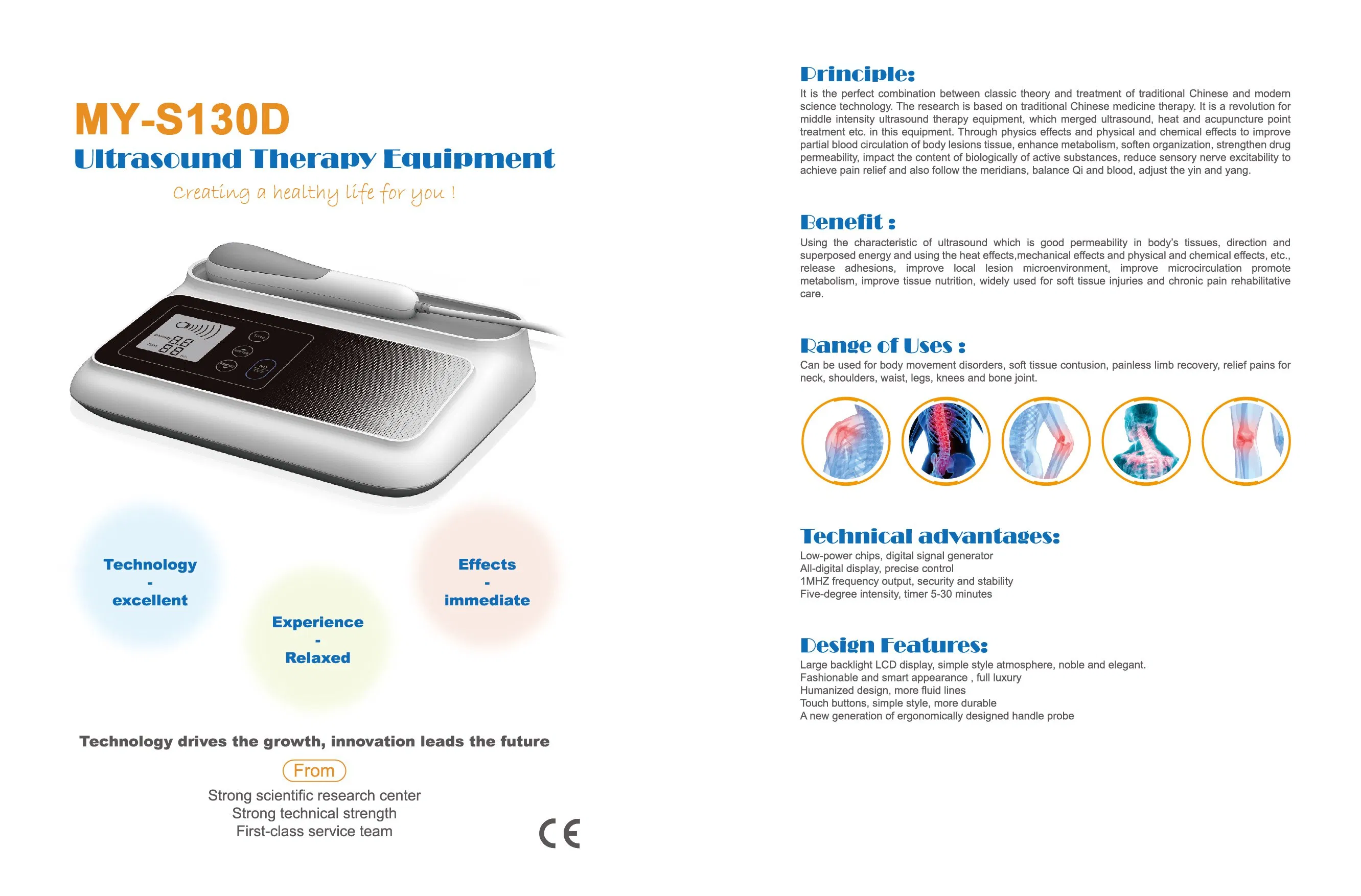 Medical Portable Ultrasound Treatment Machine Rehabilitation Equipment Physiotherapy Ultrasonic Therapy Machine