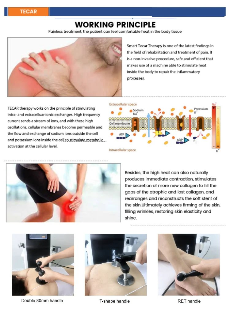 Multi Physiotherapy Equipment Ultrasonic Ultrasound Shock Wave Physical Therapy Machine Tecar Physiotherapy for Pain ED