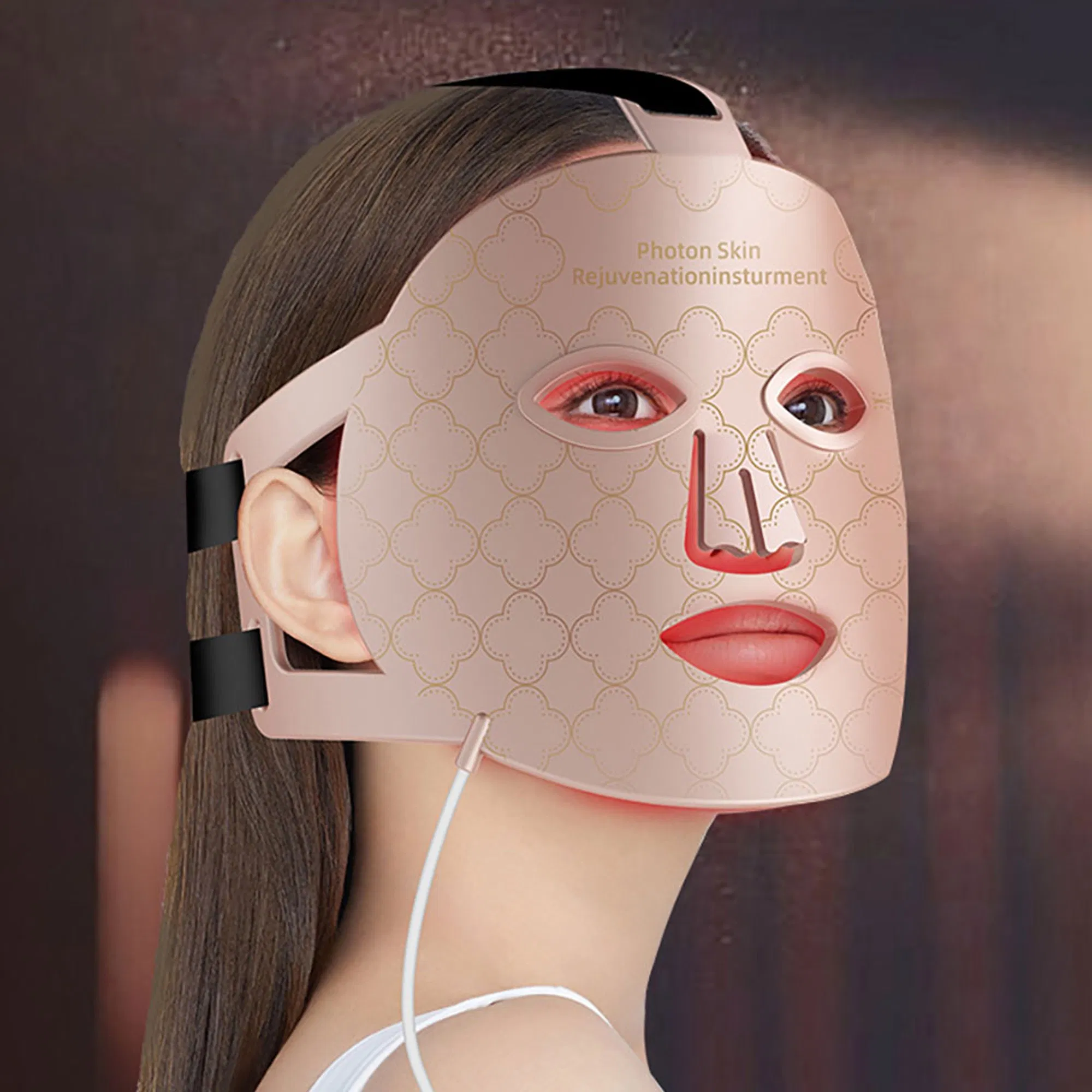 Household Rejuvenation Red Light Therapy Silicone Device 8 Colors LED Infrared LED Facial Device