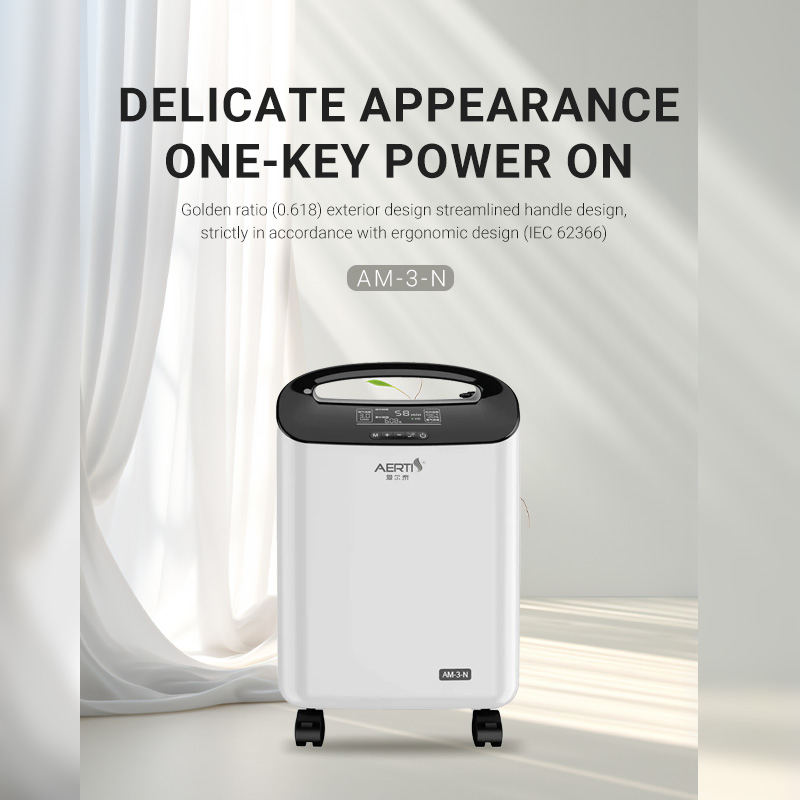 Aerti Small White 3L Electric Oxygen Equipment Manufacturer 11.7kg Healthcare Oxygen Device