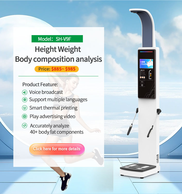 China Factory Wholesale Fully Automatic Electronic Height Weight Scale Health Checking Body Composition Fat Analyzer