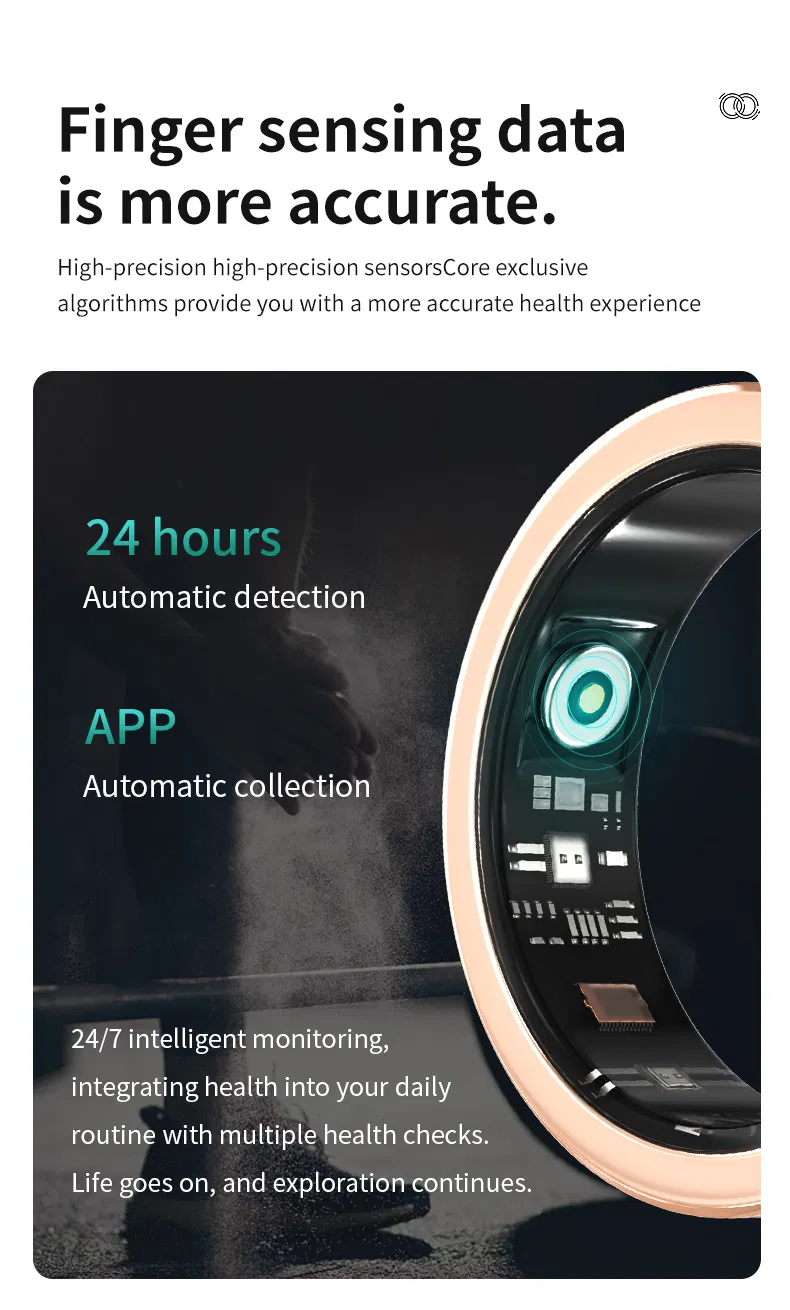 Luxury Jewelry Wearable Sleep Health Step Counter Calories Diamond Ladies Smart Ring Fitness Tracker for Android Ios Phones