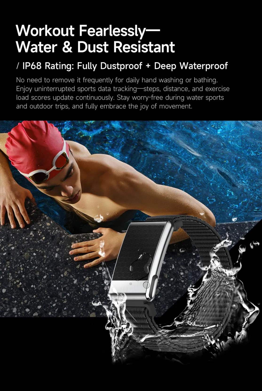 Custom Sdk ECG IP68 Sport Waterproof Heart Rate Monitoring Fitness Watch Sensor Measuring Smart Activity Tracker Without Display