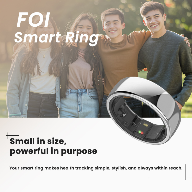 Manufacturer of Woman Titanium Wearable Fitness Waterproof Smart Ring with Health Tracker for Payment