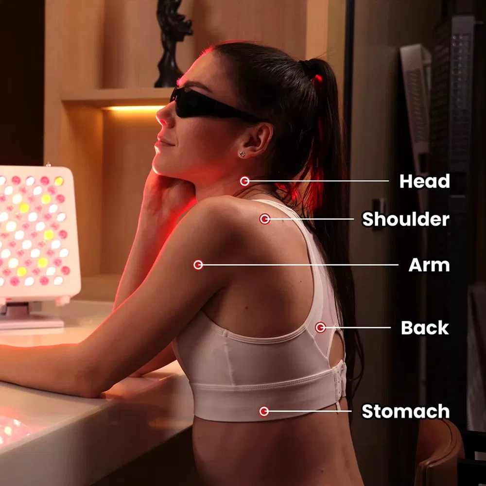 7 Spectrum Portable Desktop Skin Beauty LED Red Light Therapy Panel for Home Yoga SPA, Half Body Pain Relief Near Infrared Lamp PDT Physiotherapy Device