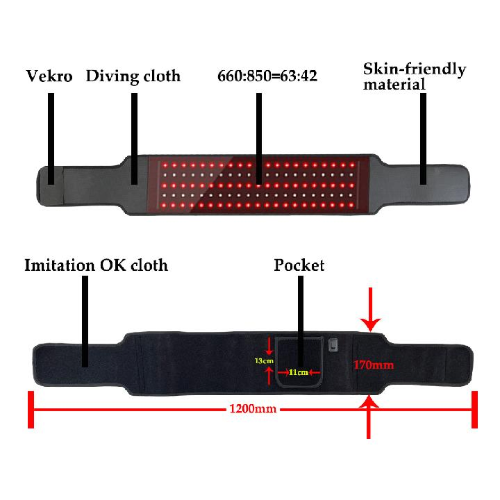 Physiotherapy Massing Belt Red Infrared Light Therapy Device at Home with Timming, Pulse, Massaging and Phototherapy Mode
