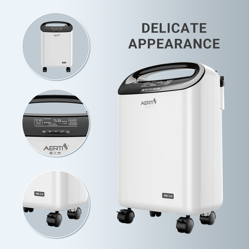 Aerti Small White 3L Electric Oxygen Equipment Manufacturer 11.7kg Healthcare Oxygen Device