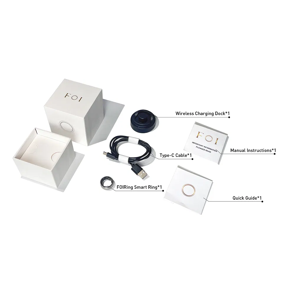 Manufacturer of Woman Titanium Wearable Fitness Waterproof Smart Ring with Health Tracker for Payment