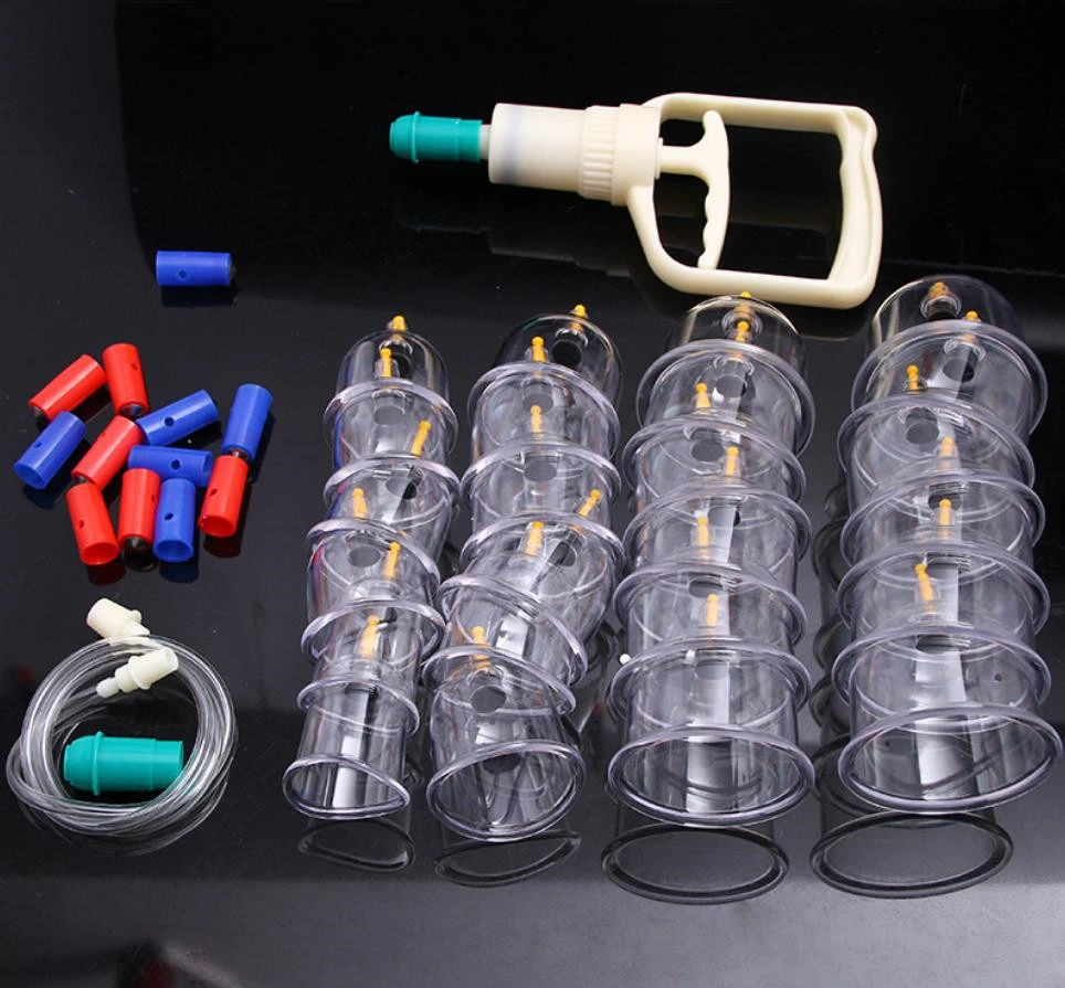 24 Cupping Set China Physical Therapy Equipment Plastic Vacuum Cupping Machine Cupping Device