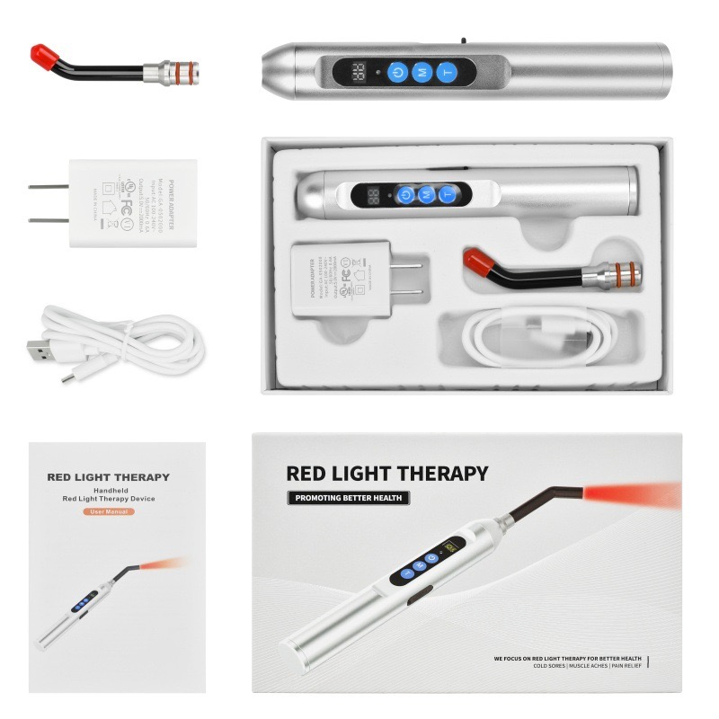 Medical Grade Portable LED Red Light Therapy Device Handheld 660nm 850nm Red Light Therapy Oral Infrared Physiotherapy Device