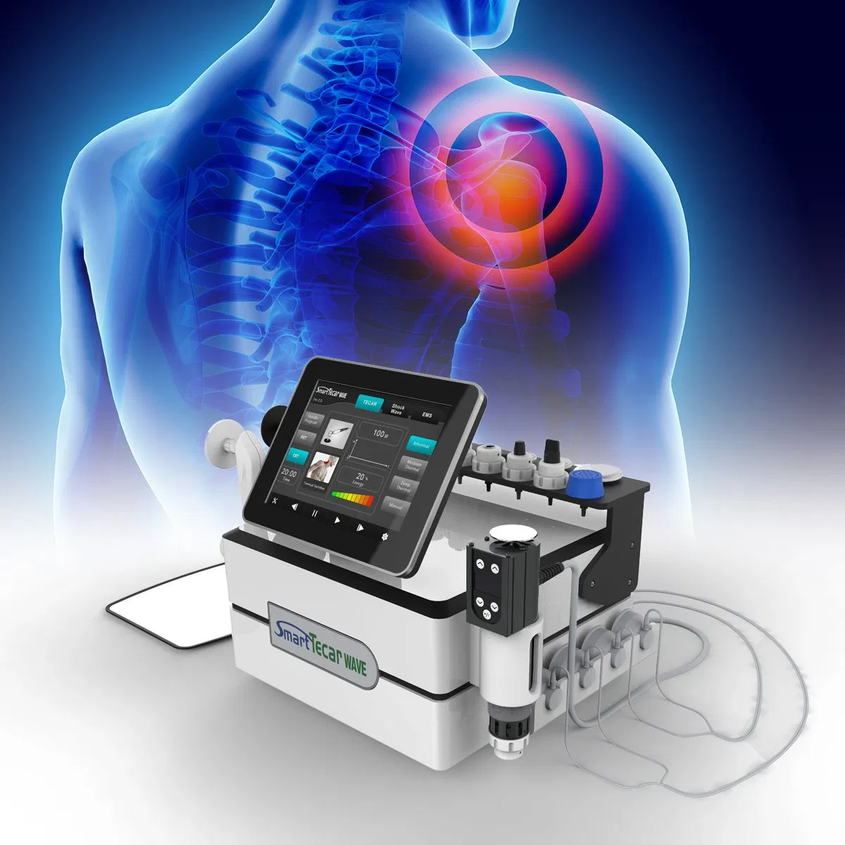 Portable 448kHz Cet Ret Tecar Physical Therapy Physiotherapy Machine, Monopolar RF Diathermy Tecarterapia Beauty Device