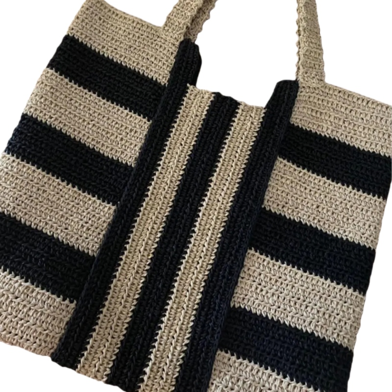 Bolso de paja elegante, ligero, ideal para la playa y uso diario