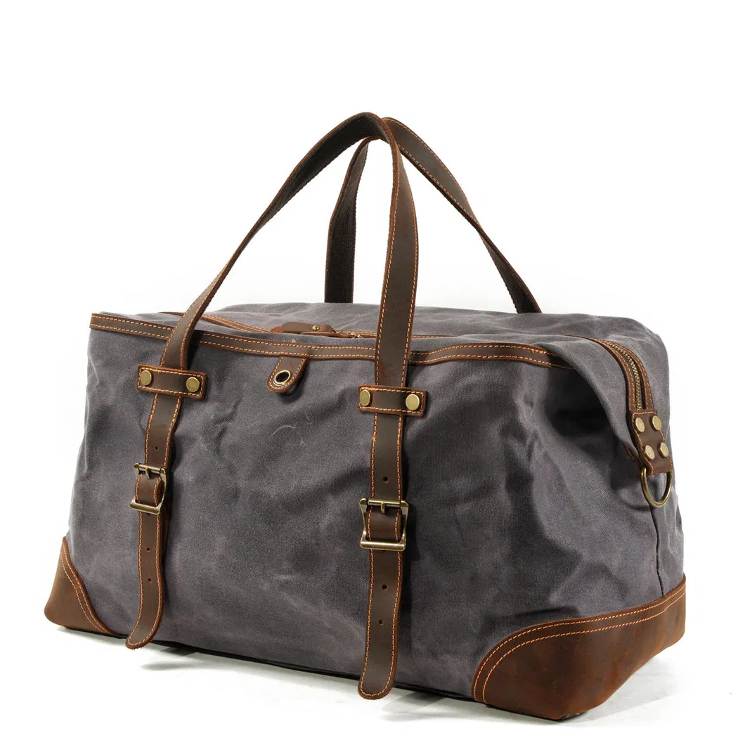 Bolsas de viaje de lona de cera de gran capacidad para hombre